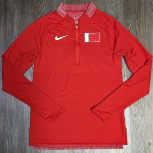Nike Pro Elite Bahrain 1/4 Zip Men's Small Red Pullover Track Jacket CK3192-657